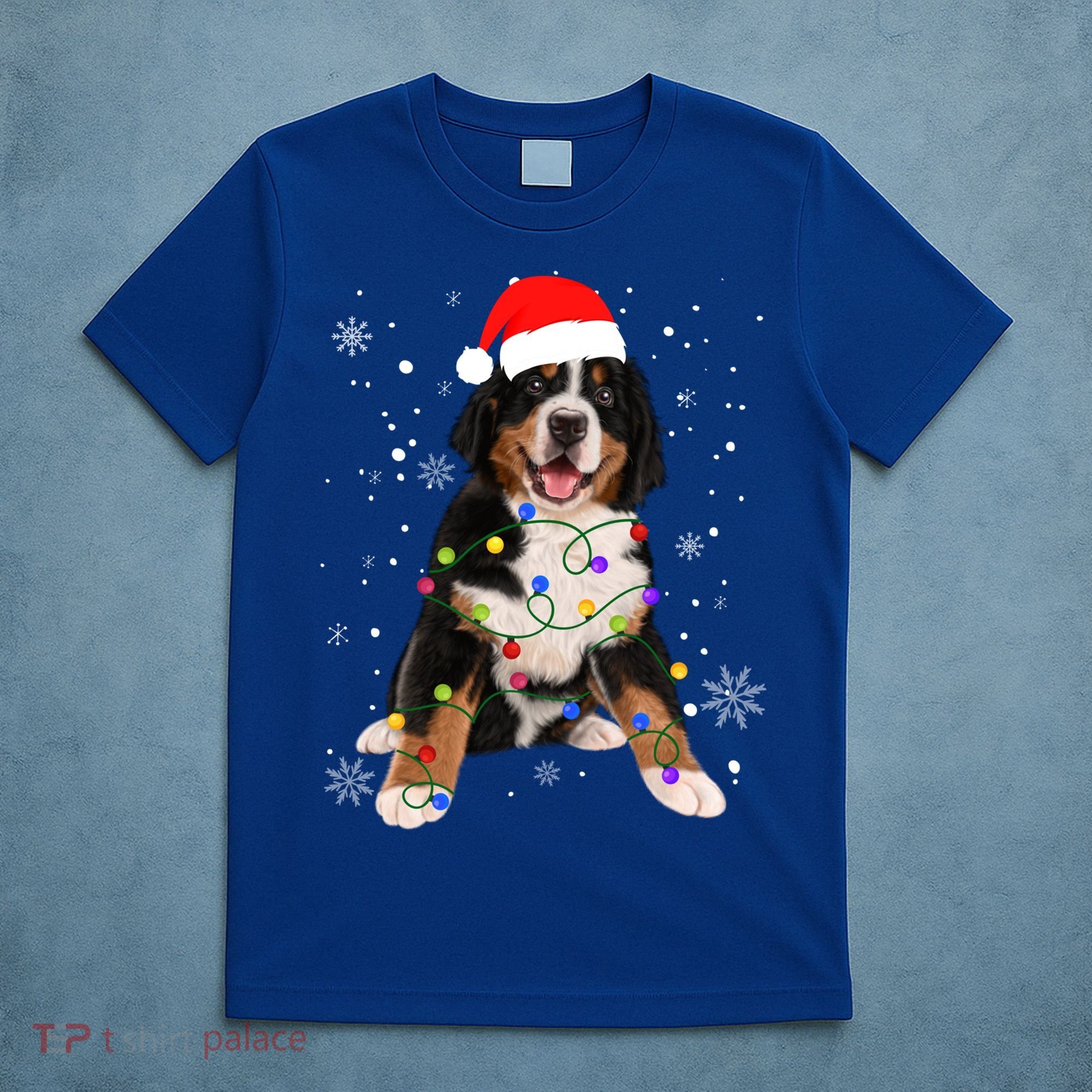 Bernese Mountain Dog Lights Christmas Matching Family Funny Gift T-Shirt