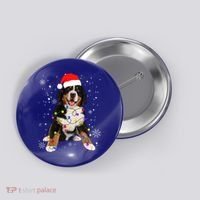 Bernese Mountain Dog Lights Christmas Matching Family Funny Gift Button thumb 0