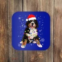 Bernese Mountain Dog Lights Christmas Matching Family Funny Gift Coaster thumb 0