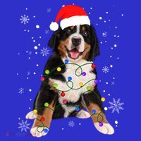 Bernese Mountain Dog Lights Christmas Matching Family Funny Gift Mousepad thumb 1