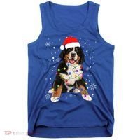 Bernese Mountain Dog Lights Christmas Matching Family Funny Gift Tank Top thumb 0