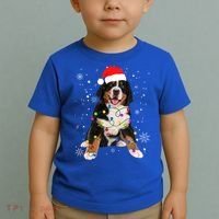 Bernese Mountain Dog Lights Christmas Matching Family Funny Gift Toddler T-Shirt thumb 2
