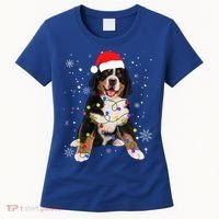 Bernese Mountain Dog Lights Christmas Matching Family Funny Gift Women's T-Shirt thumb 0