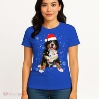 Bernese Mountain Dog Lights Christmas Matching Family Funny Gift Women's T-Shirt thumb 4
