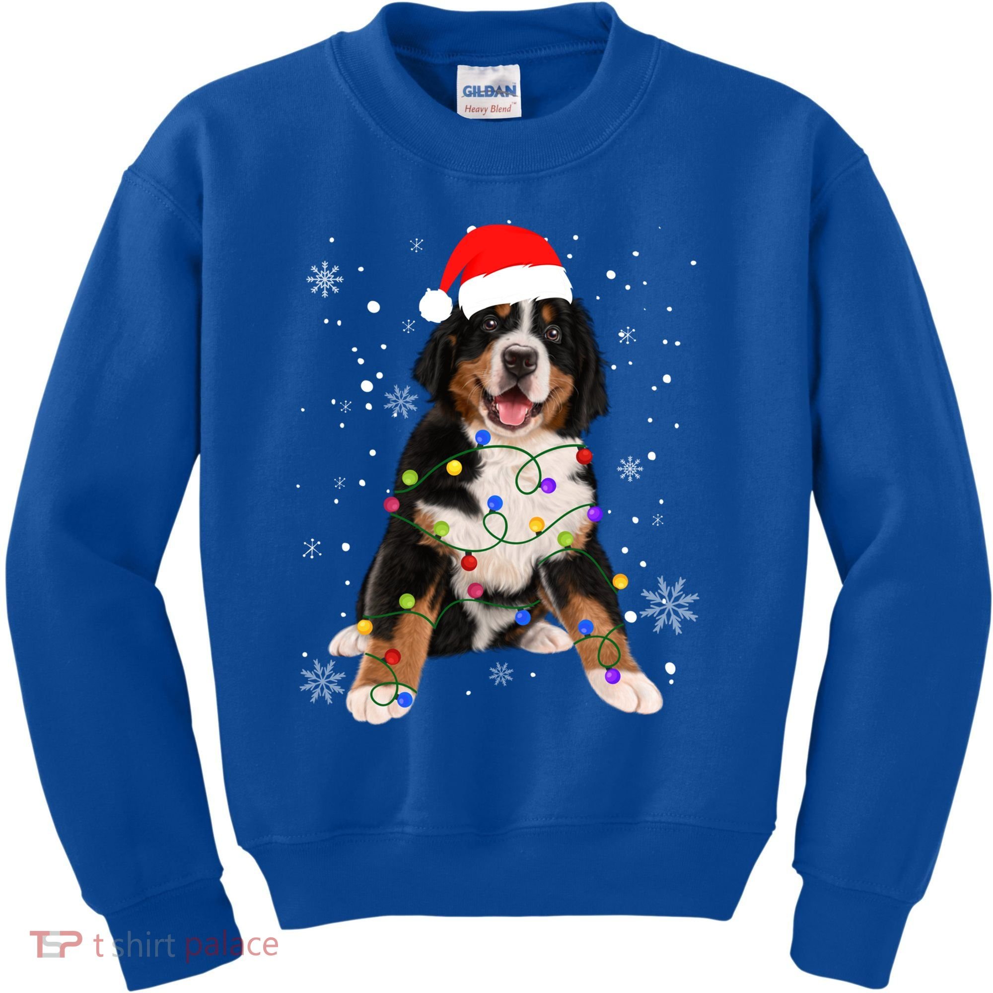 Bernese Mountain Dog Lights Christmas Matching Family Funny Gift Kids Sweatshirt