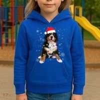 Bernese Mountain Dog Lights Christmas Matching Family Funny Gift Kids Hoodie thumb 3