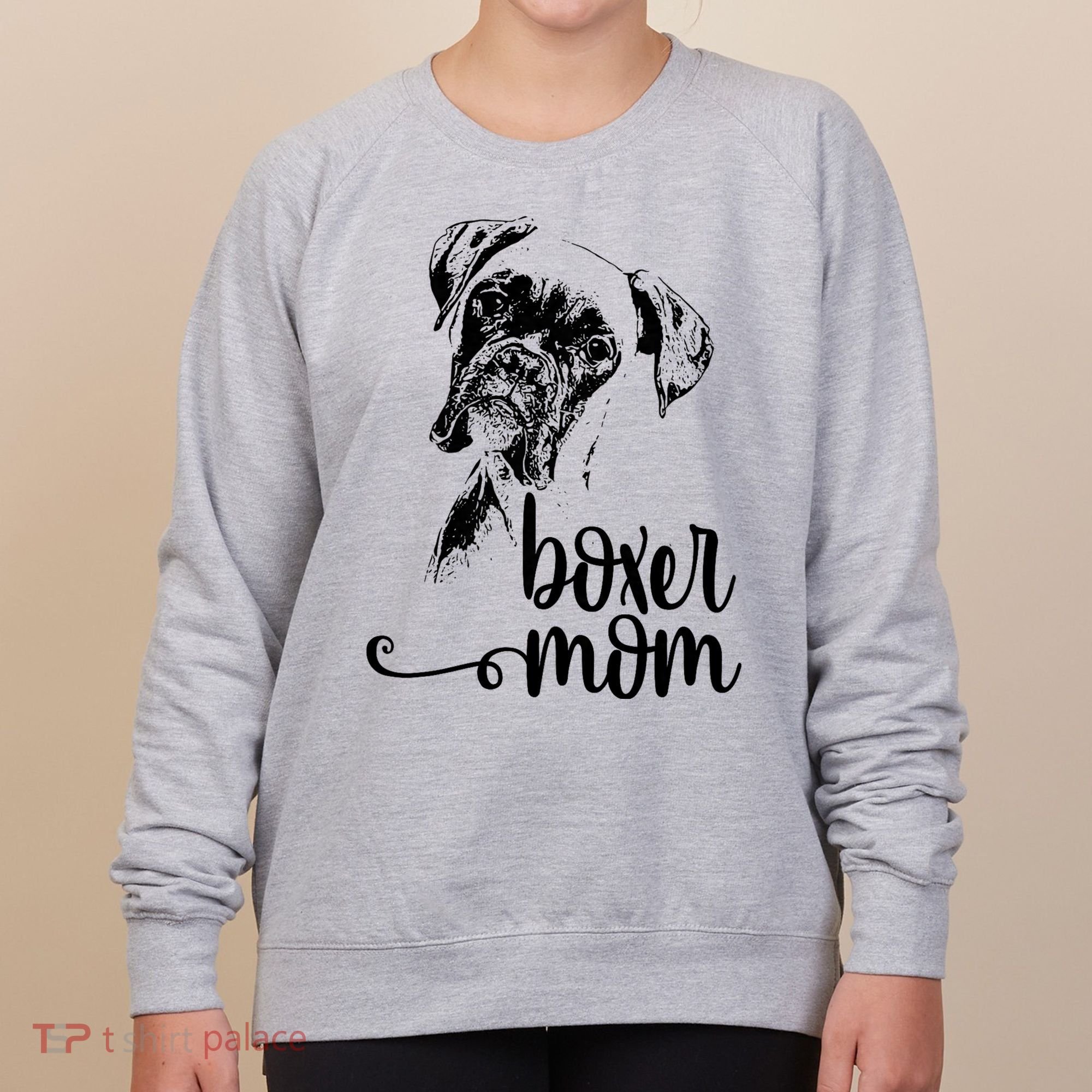 Boxer Mom Dog Face Dog Lovers Boxer Mom Women's Sweatshirt