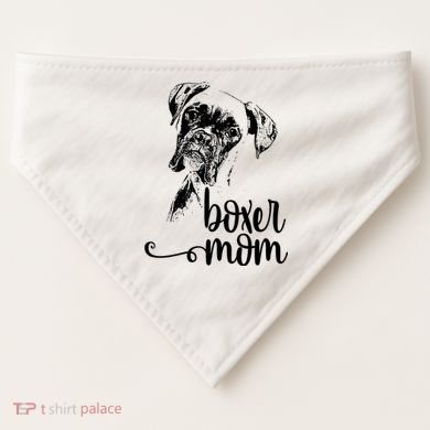 Boxer Mom Dog Face Dog Lovers Boxer Mom USA-Made Doggie Bandana