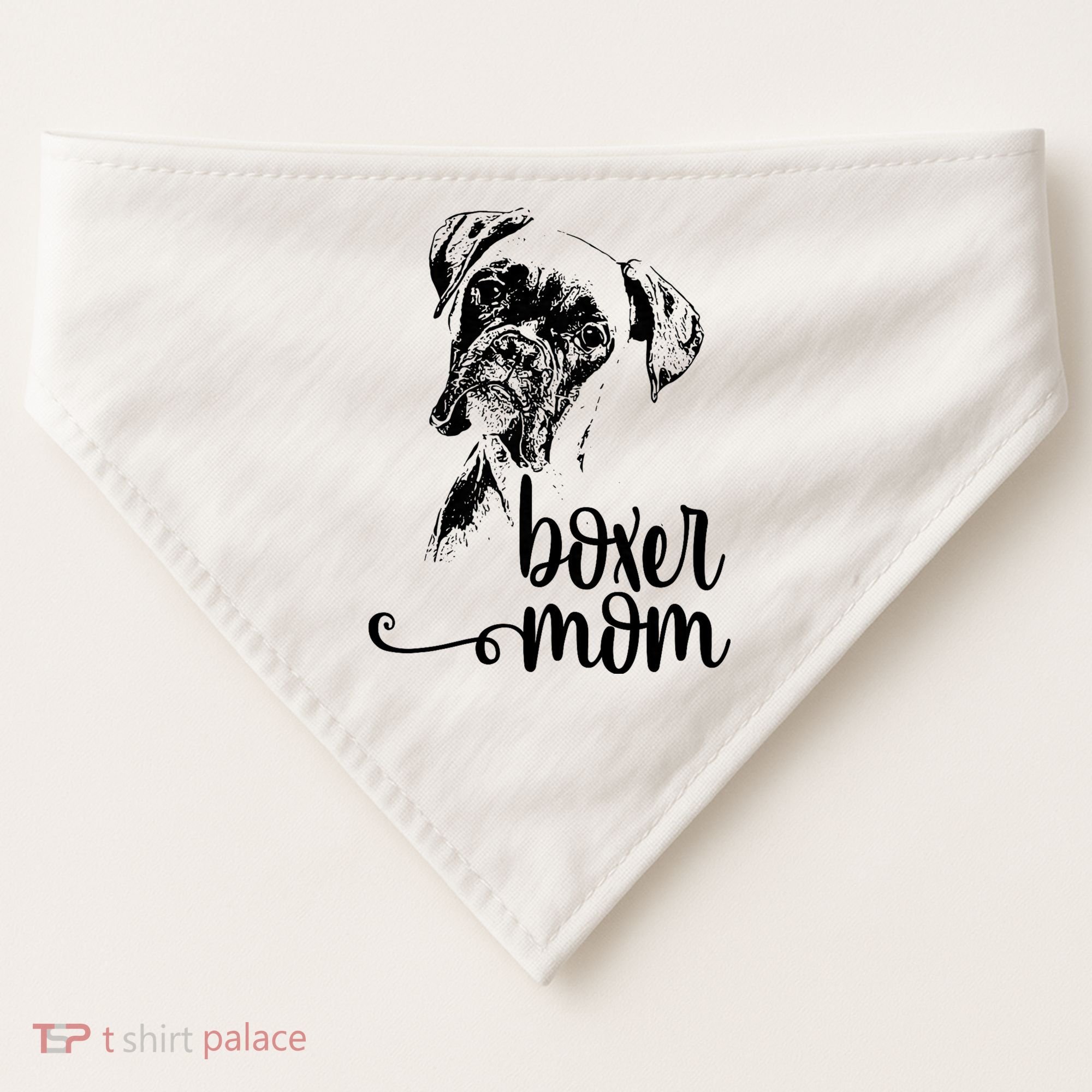 Boxer Mom Dog Face Dog Lovers Boxer Mom USA-Made Doggie Bandana