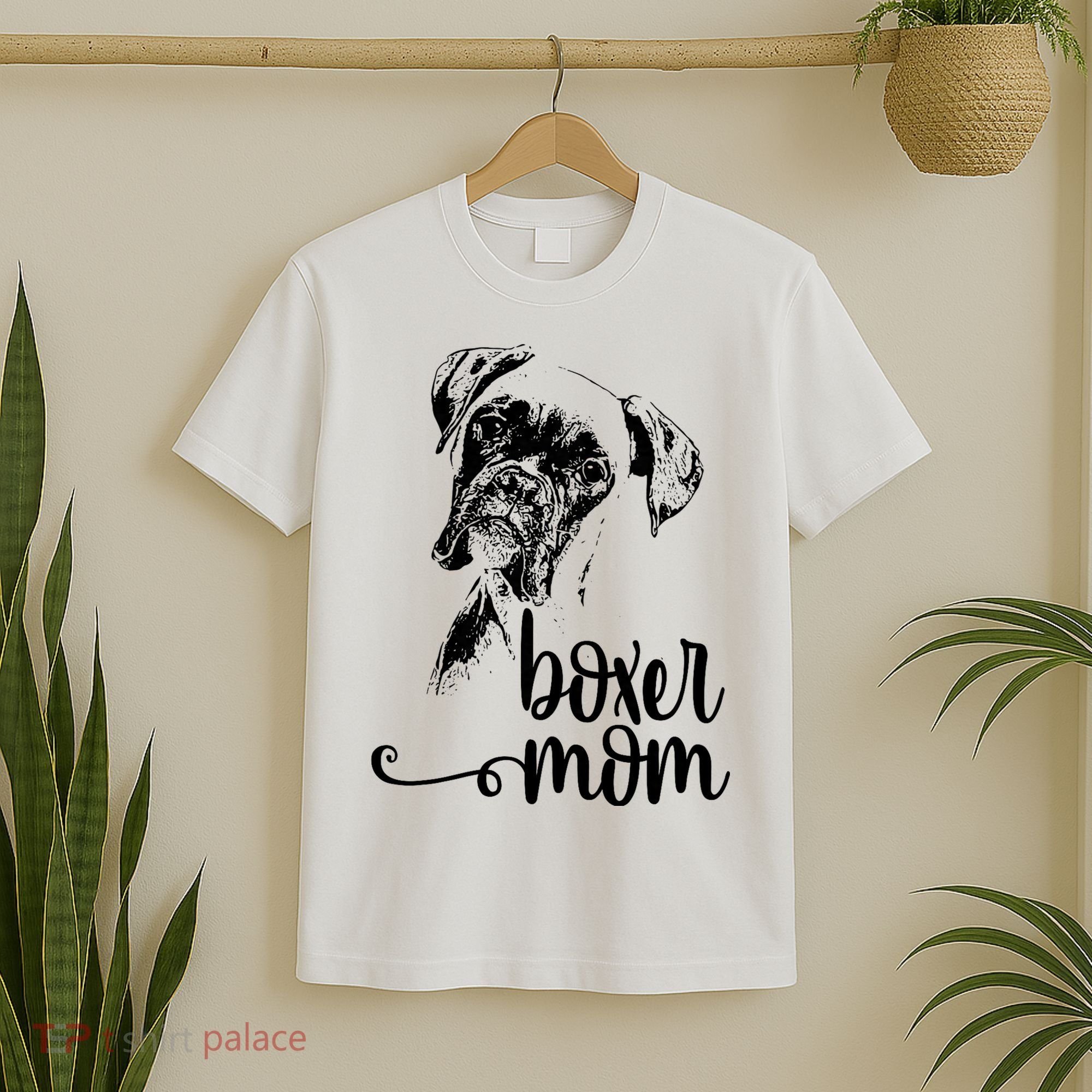 Boxer Mom Dog Face Dog Lovers Boxer Mom T-Shirt