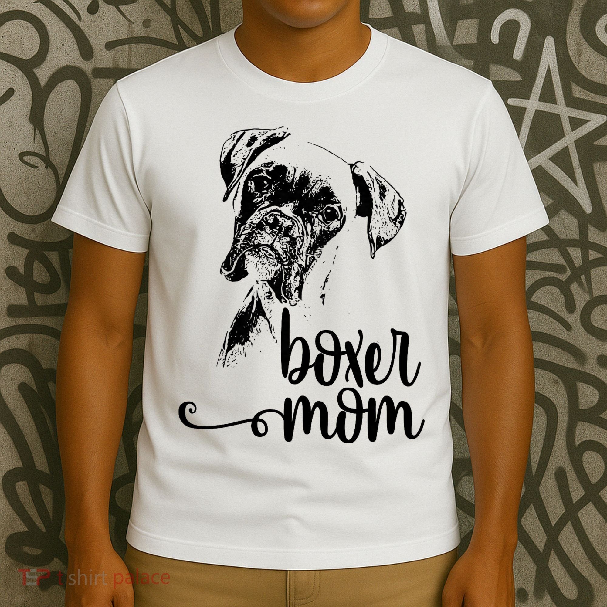 Boxer Mom Dog Face Dog Lovers Boxer Mom T-Shirt