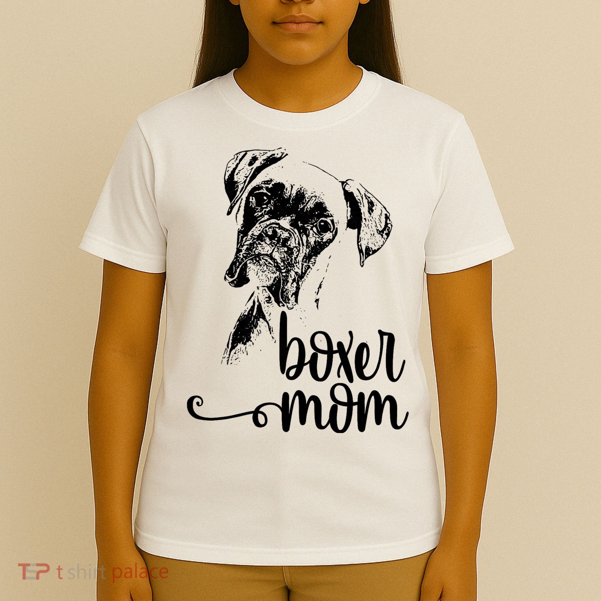 Boxer Mom Dog Face Dog Lovers Boxer Mom T-Shirt