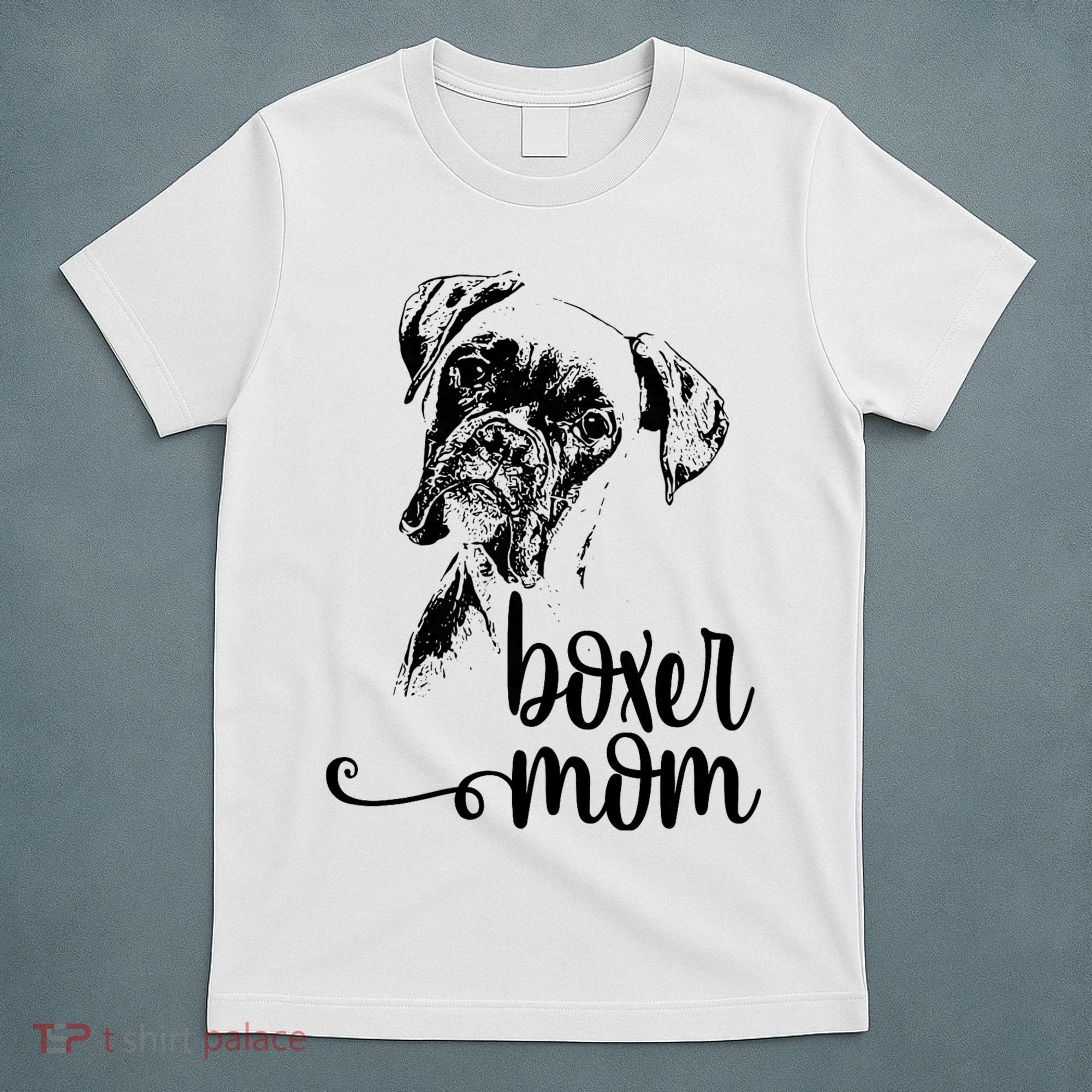 Boxer Mom Dog Face Dog Lovers Boxer Mom T-Shirt