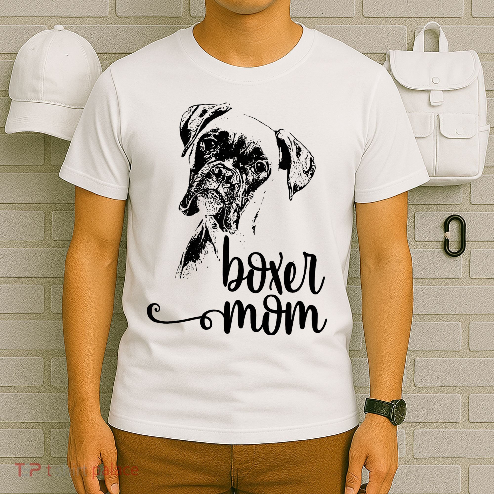 Boxer Mom Dog Face Dog Lovers Boxer Mom T-Shirt