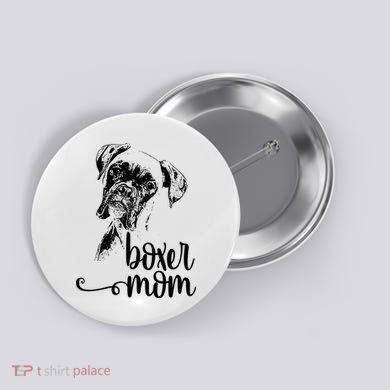 Boxer Mom Dog Face Dog Lovers Boxer Mom Button