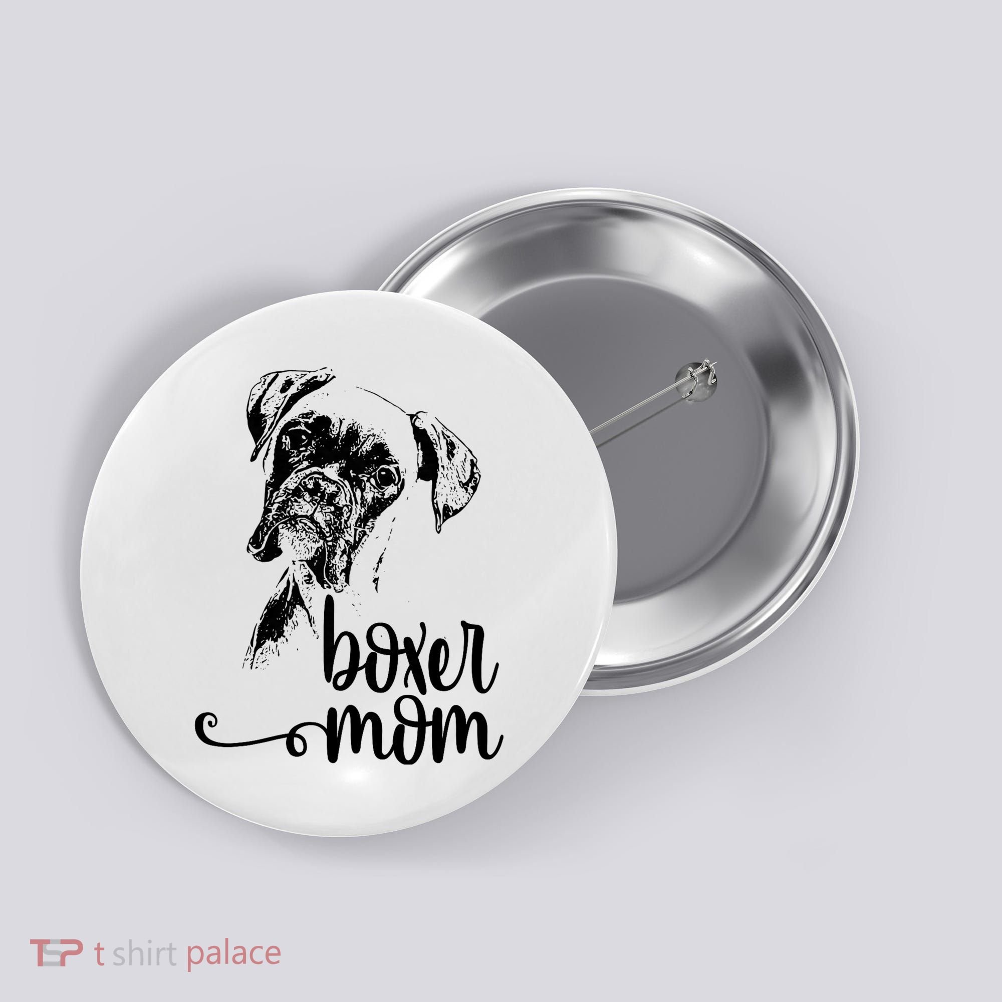 Boxer Mom Dog Face Dog Lovers Boxer Mom Button