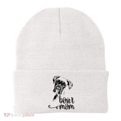 Boxer Mom Dog Face Dog Lovers Boxer Mom Beanie