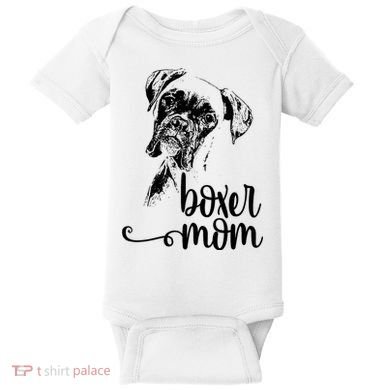 Boxer Mom Dog Face Dog Lovers Boxer Mom Baby Bodysuit