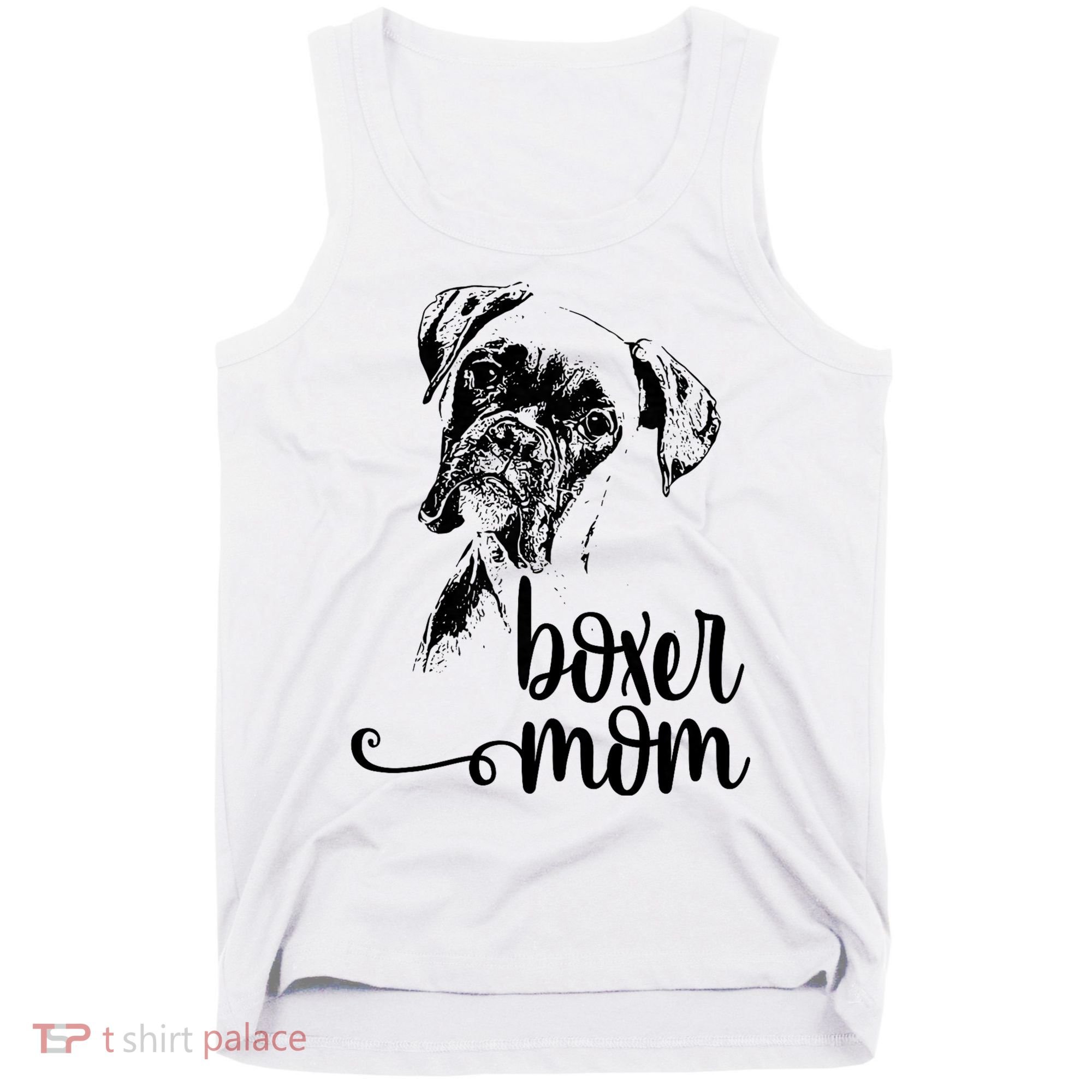 Boxer Mom Dog Face Dog Lovers Boxer Mom Tank Top
