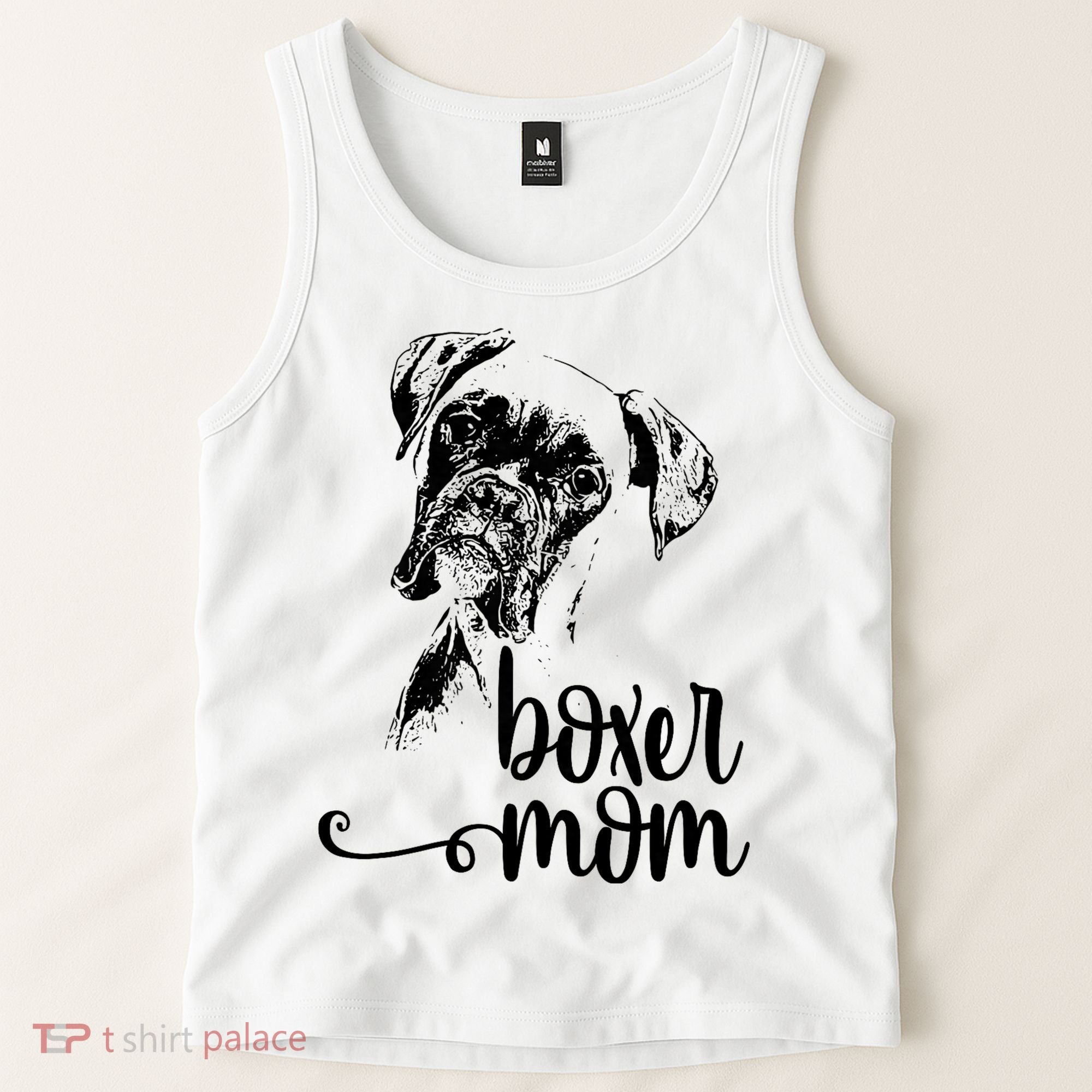 Boxer Mom Dog Face Dog Lovers Boxer Mom Tank Top