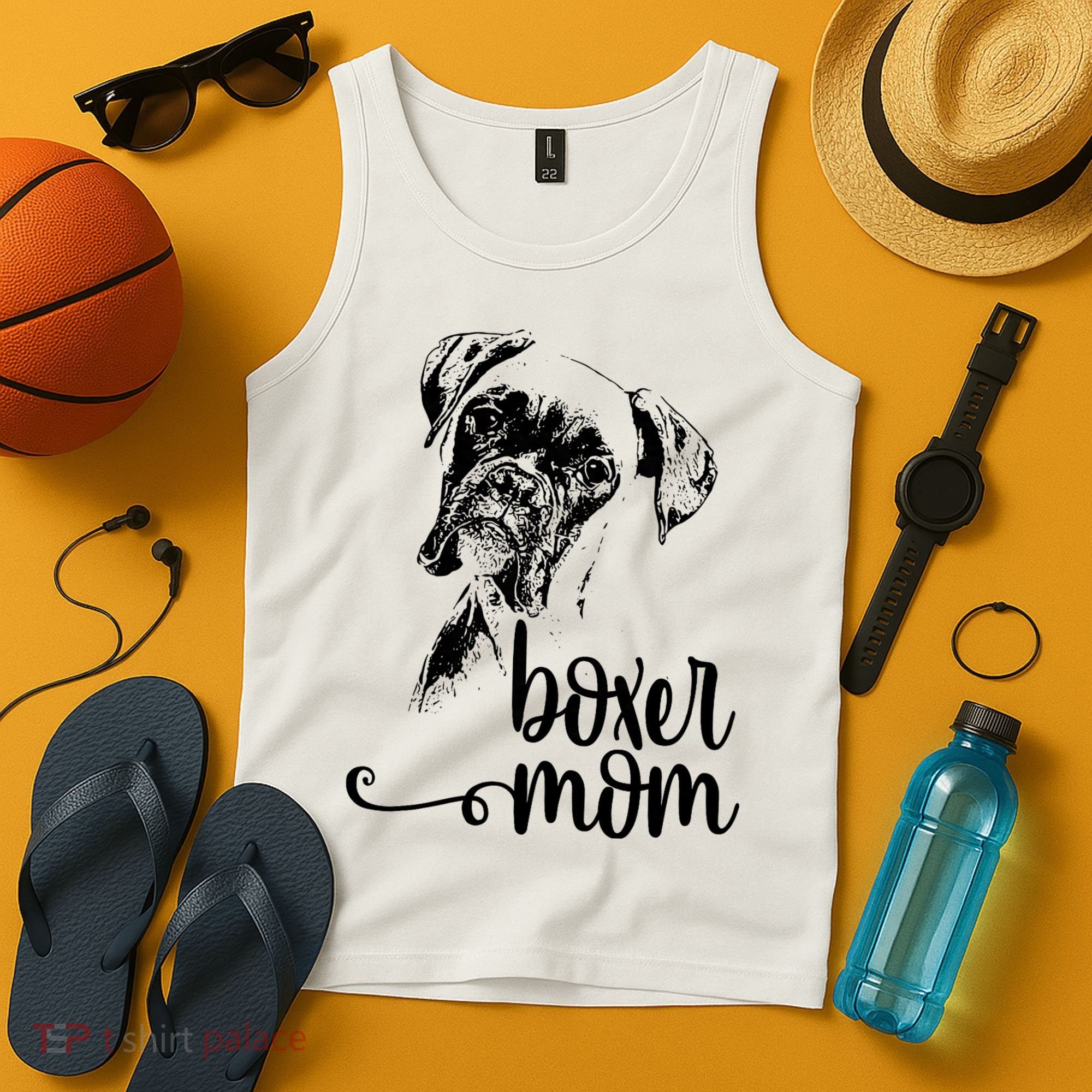 Boxer Mom Dog Face Dog Lovers Boxer Mom Tank Top