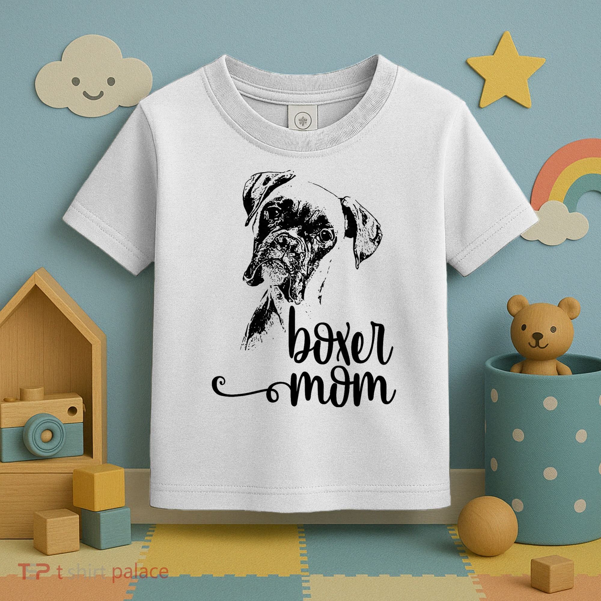 Boxer Mom Dog Face Dog Lovers Boxer Mom Toddler T-Shirt