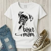 Boxer Mom Dog Face Dog Lovers Boxer Mom Women's T-Shirt thumb 3