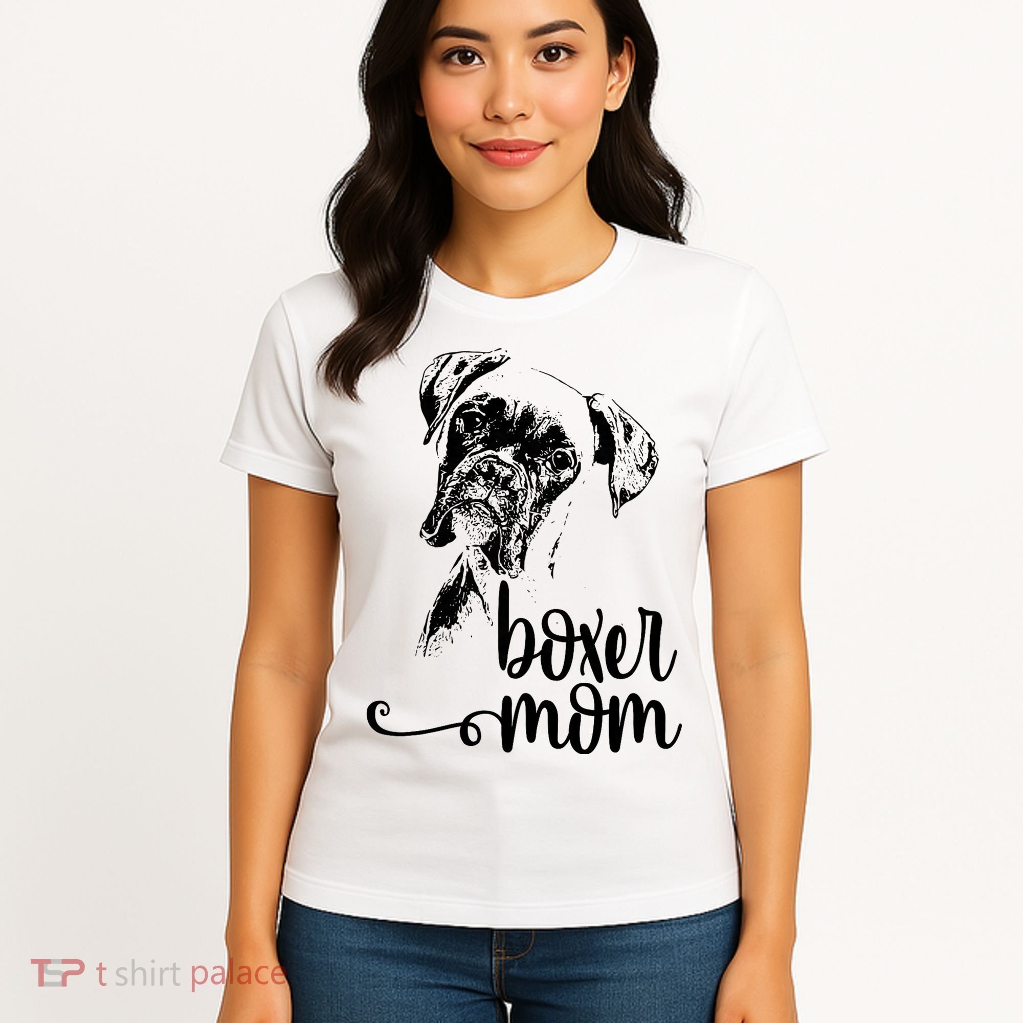Boxer Mom Dog Face Dog Lovers Boxer Mom Women's T-Shirt