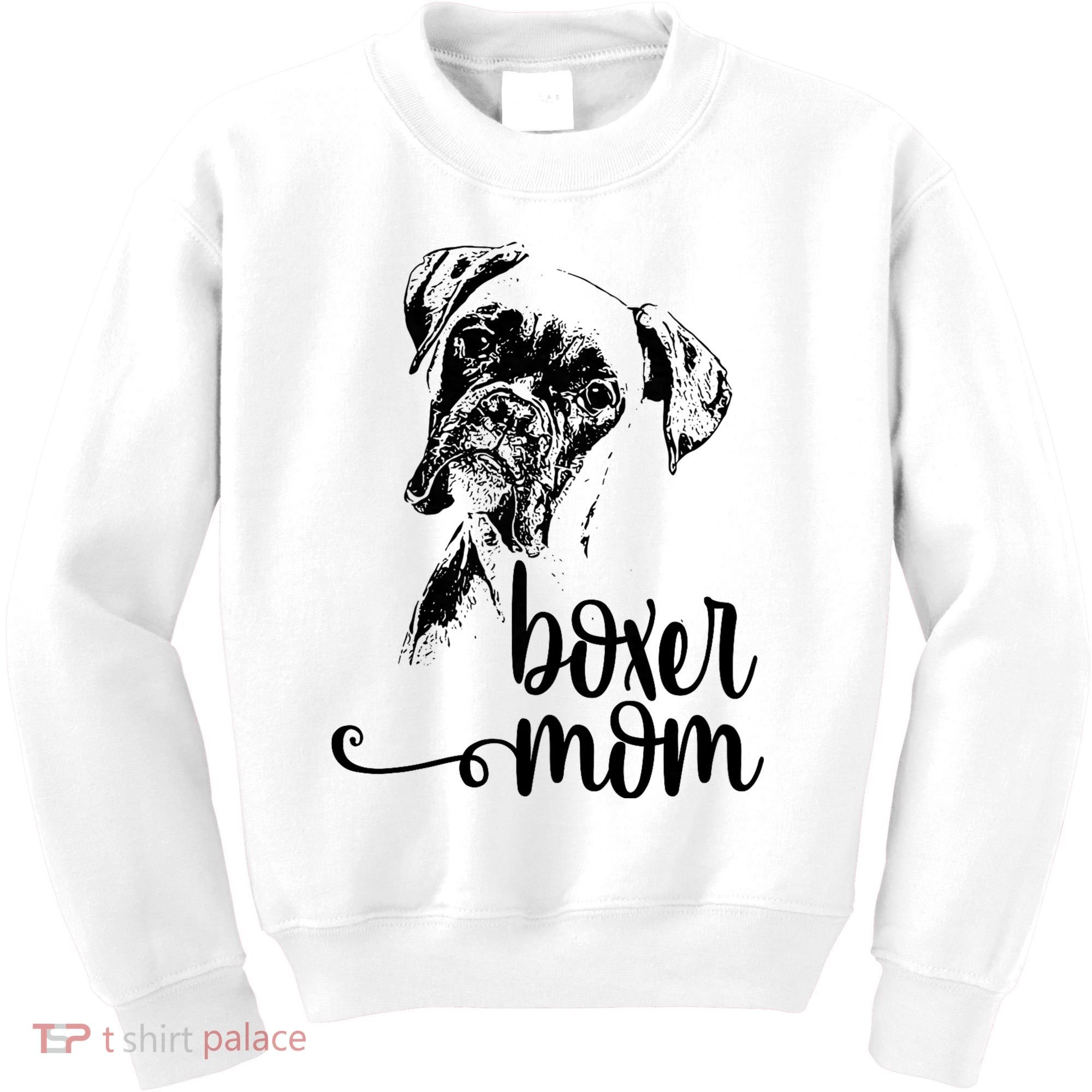 Boxer Mom Dog Face Dog Lovers Boxer Mom Kids Sweatshirt
