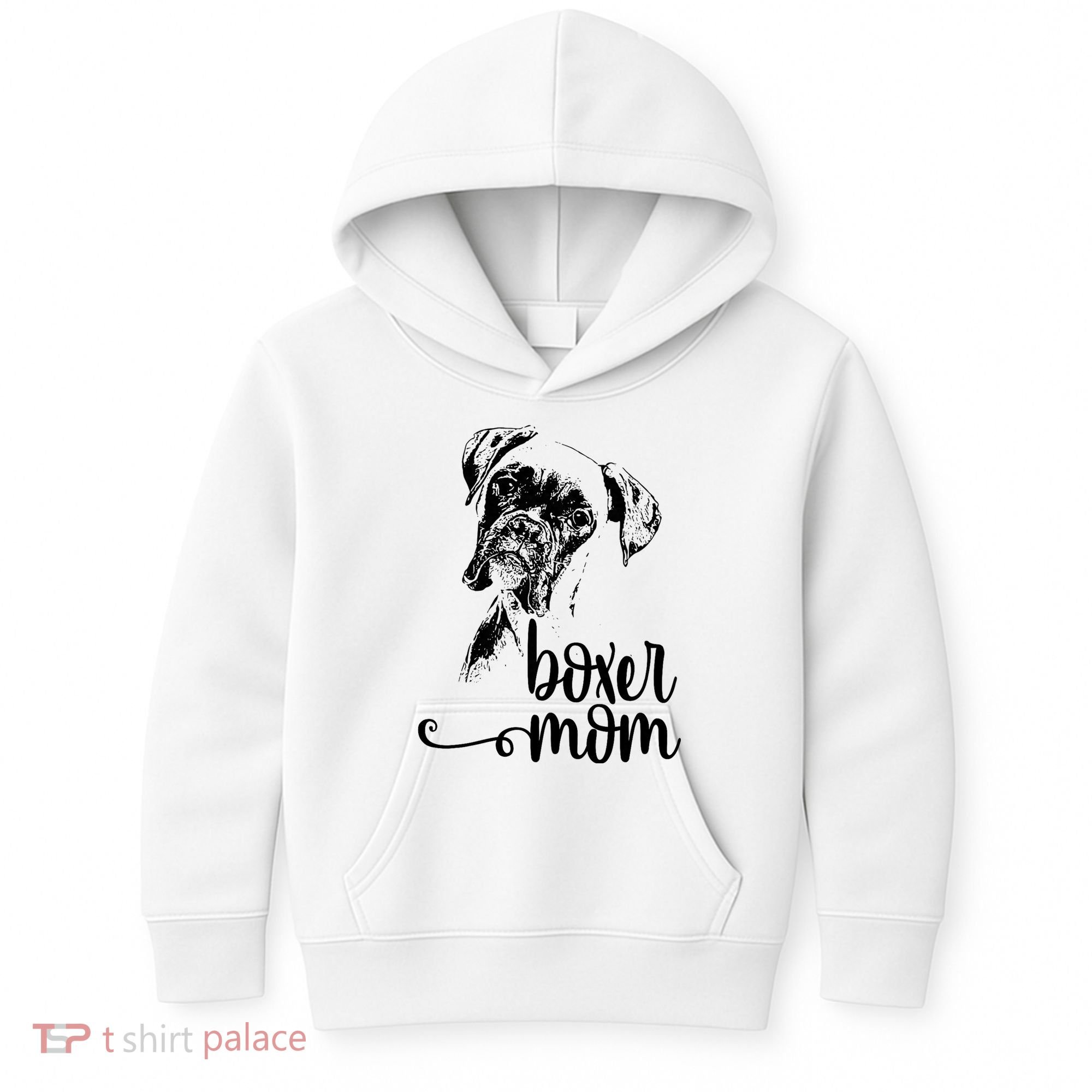 Boxer Mom Dog Face Dog Lovers Boxer Mom Kids Hoodie