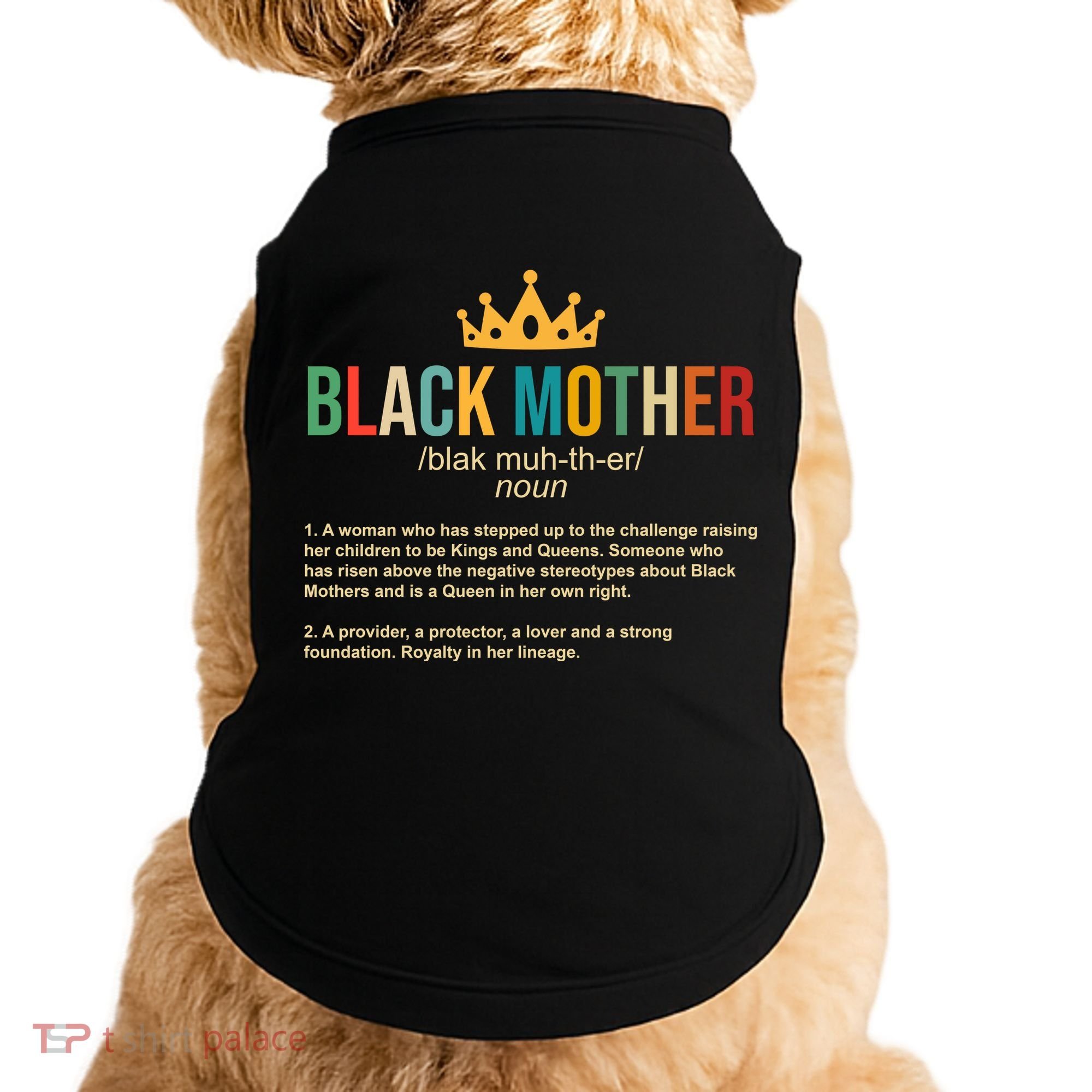 Black Mother Definition Crown Doggie Tank