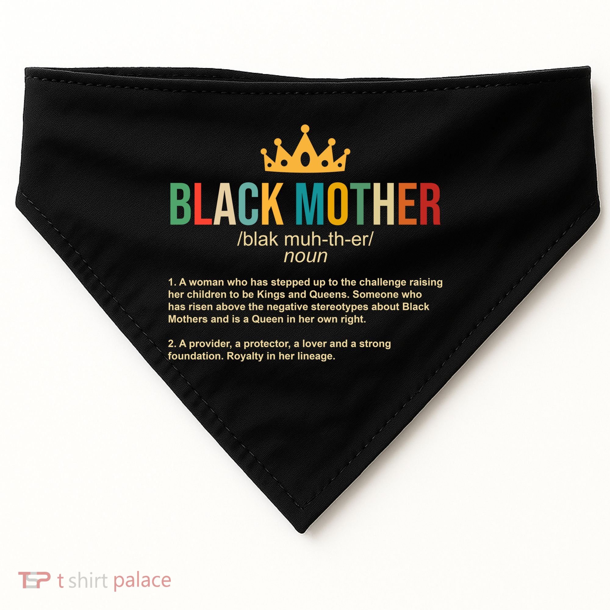 Black Mother Definition Crown USA-Made Doggie Bandana