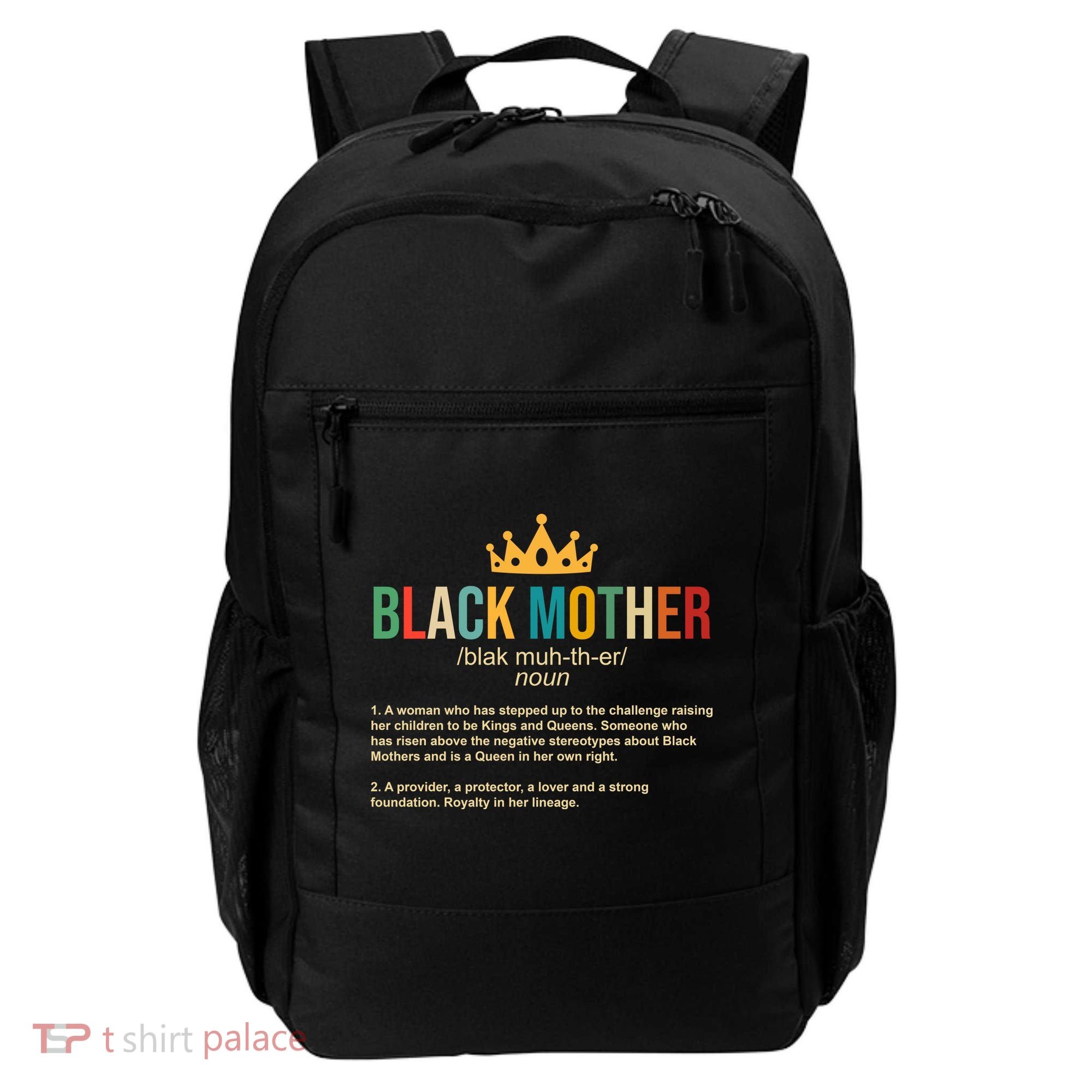 Black Mother Definition Crown Backpack