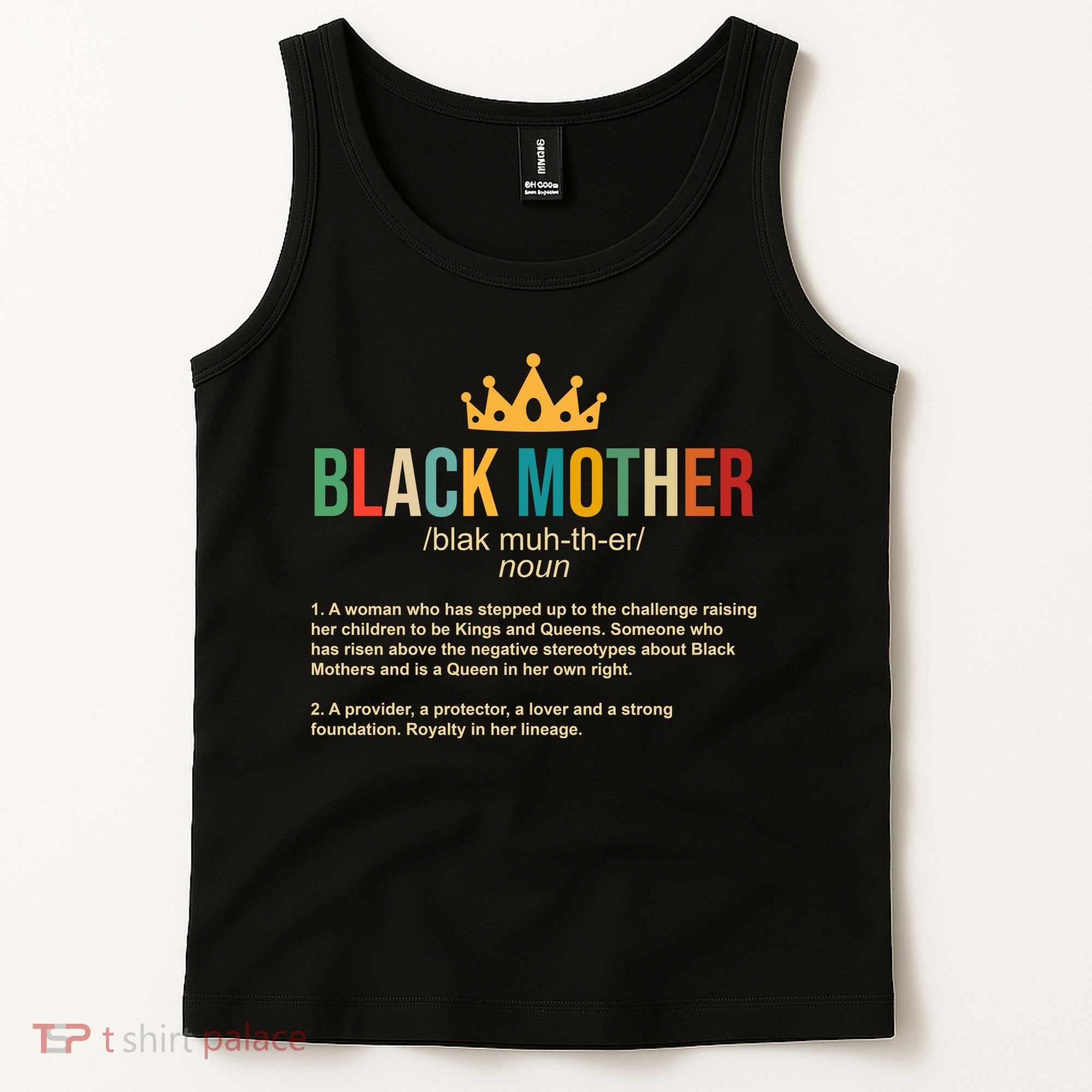 Black Mother Definition Crown Tank Top