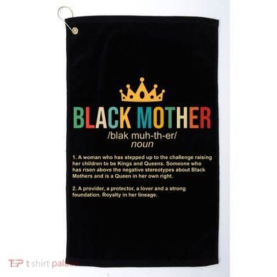 Black Mother Definition Crown Golf Towel