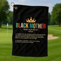 Black Mother Definition Crown Golf Towel thumb 1