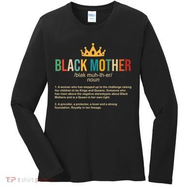 Black Mother Definition Crown Women's Long Sleeve Shirt
