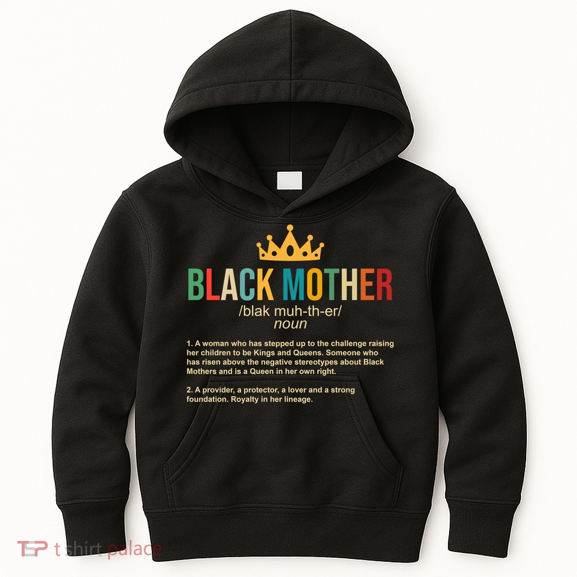 Black Mother Definition Crown Kids Hoodie