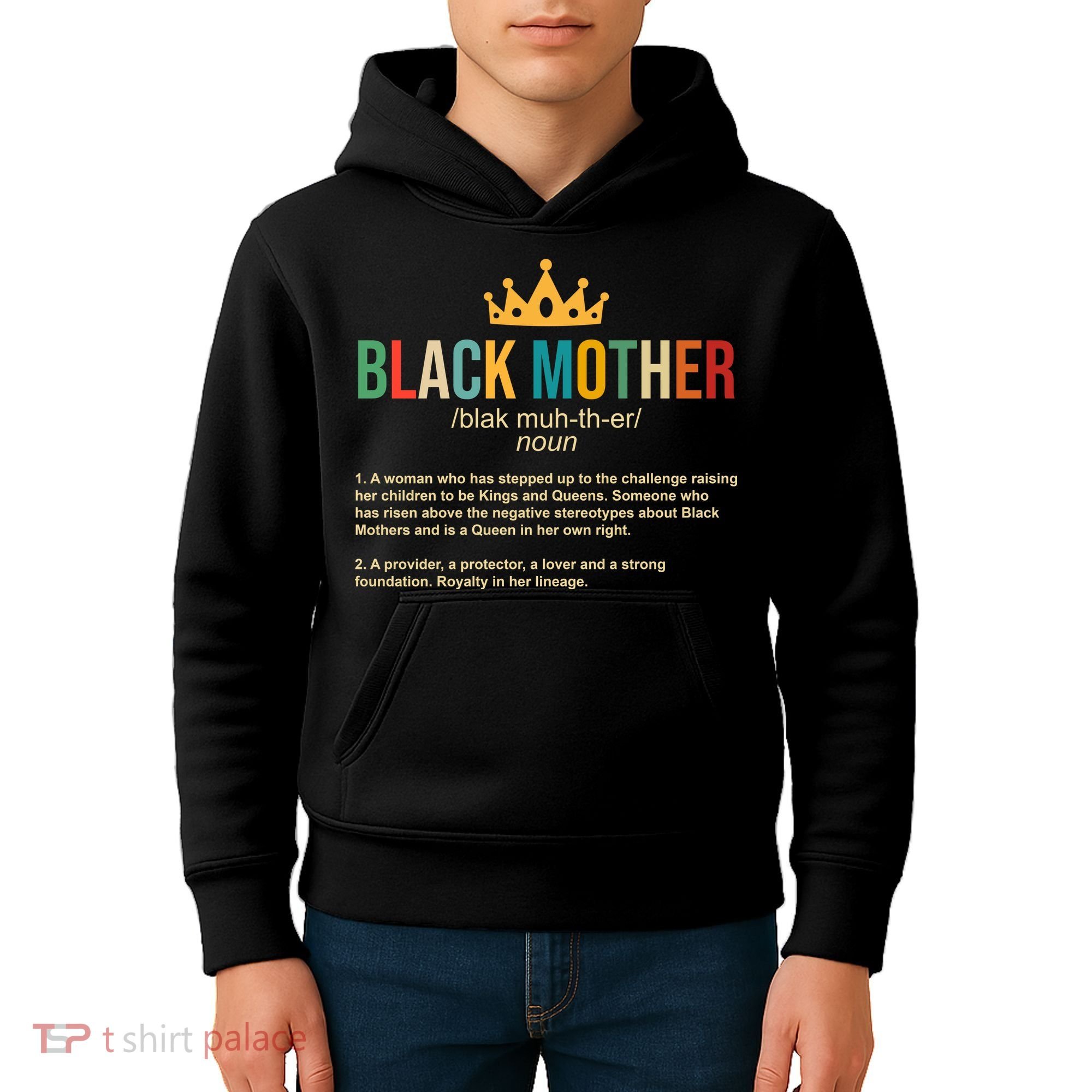Black Mother Definition Crown Kids Hoodie