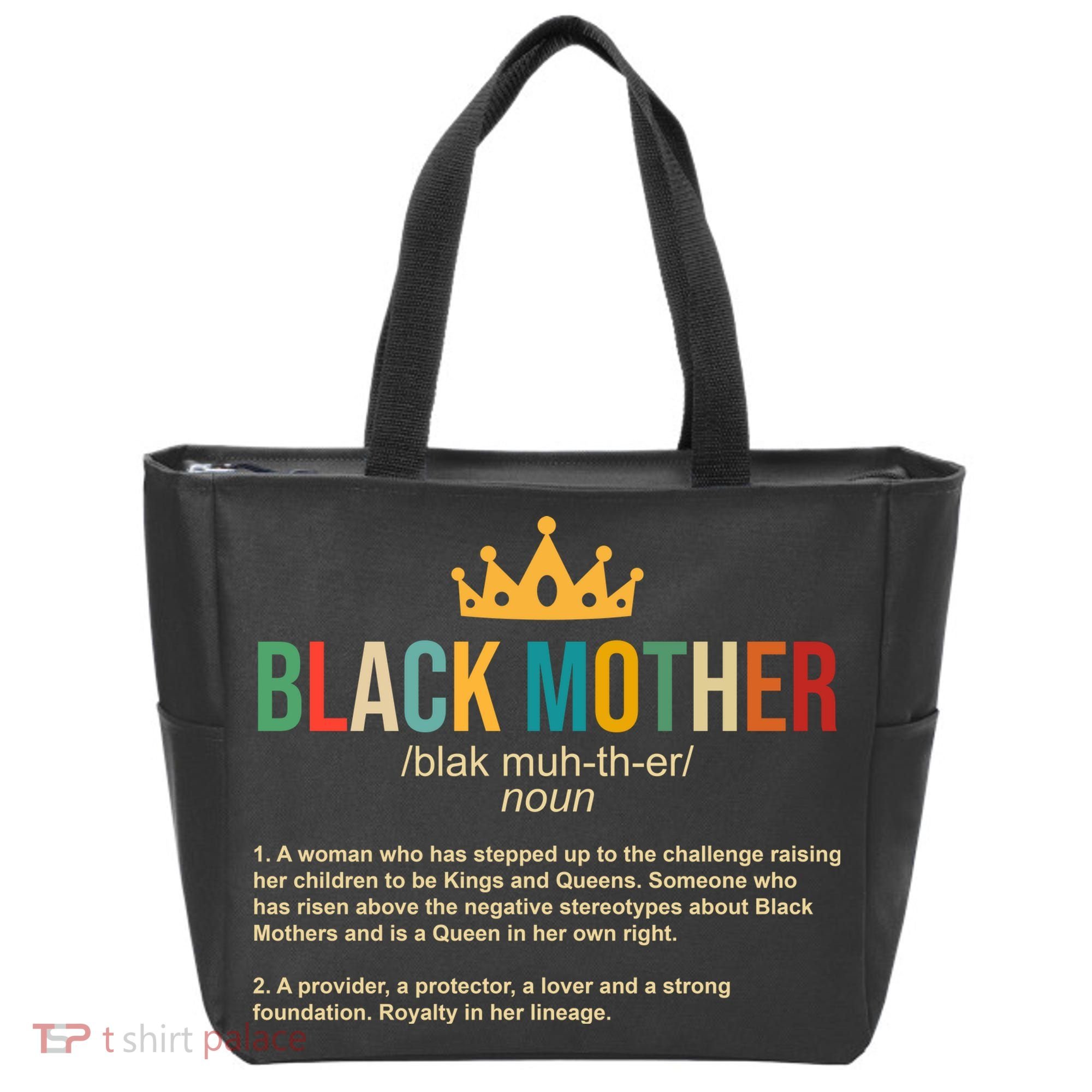 Black Mother Definition Crown Tote Bag