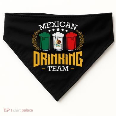 Beer Mexican Drinking Team Mexico Flag Funny Beer Pub Party USA-Made Doggie Bandana