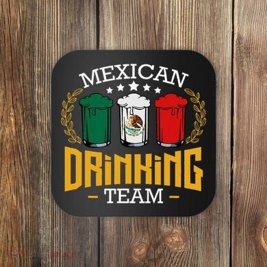 Beer Mexican Drinking Team Mexico Flag Funny Beer Pub Party Coaster