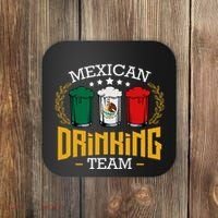 Beer Mexican Drinking Team Mexico Flag Funny Beer Pub Party Coaster thumb 0