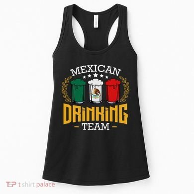 Beer Mexican Drinking Team Mexico Flag Funny Beer Pub Party Women's Tank Top