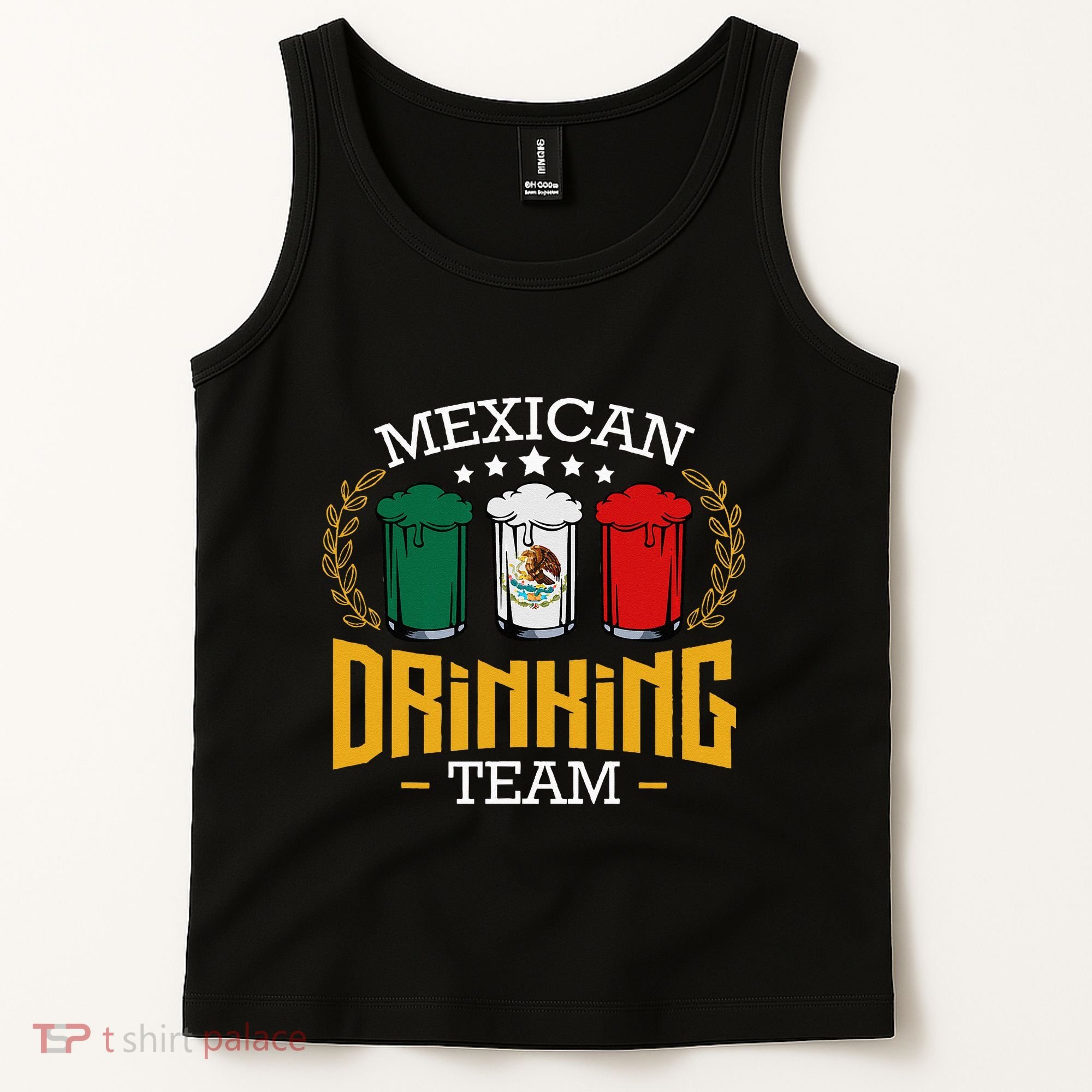 Beer Mexican Drinking Team Mexico Flag Funny Beer Pub Party Tank Top
