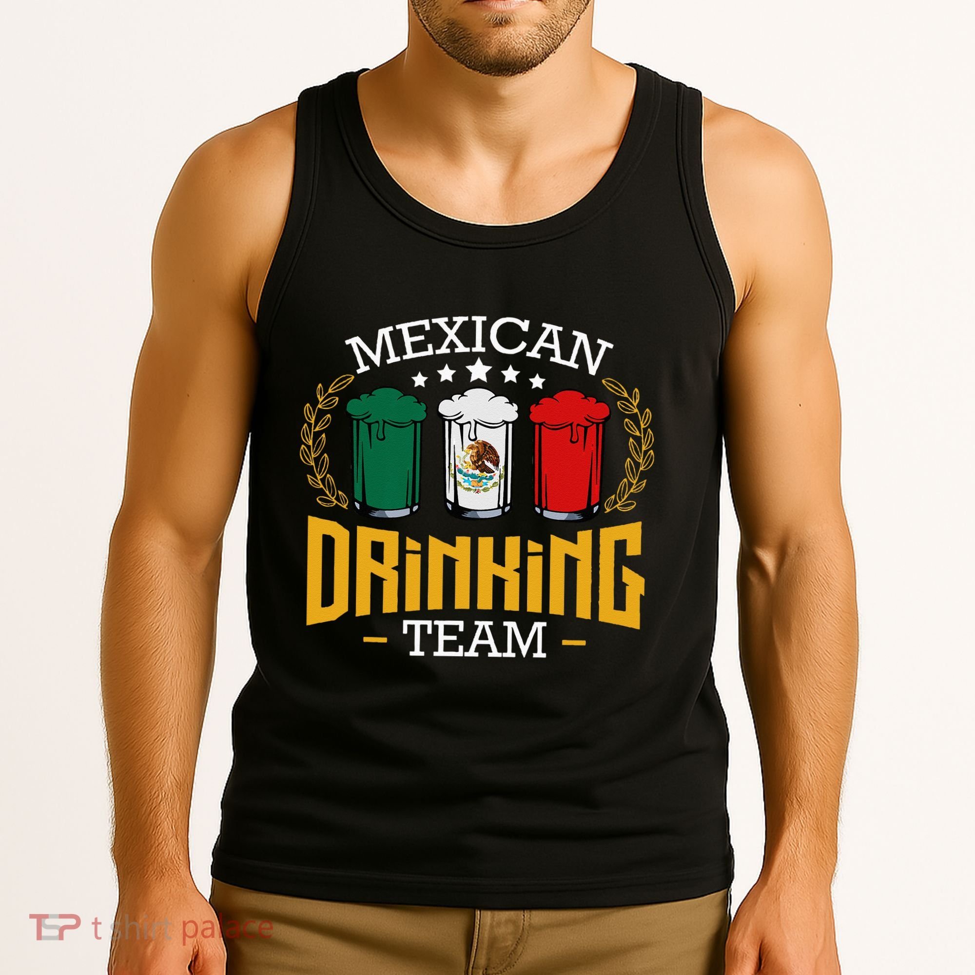 Beer Mexican Drinking Team Mexico Flag Funny Beer Pub Party Tank Top