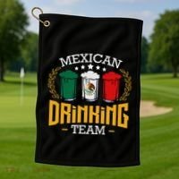 Beer Mexican Drinking Team Mexico Flag Funny Beer Pub Party Golf Towel thumb 1