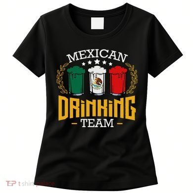 Beer Mexican Drinking Team Mexico Flag Funny Beer Pub Party Women's T-Shirt