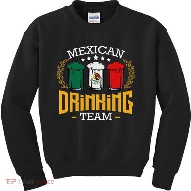 Beer Mexican Drinking Team Mexico Flag Funny Beer Pub Party Kids Sweatshirt