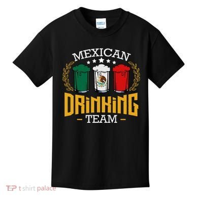 Beer Mexican Drinking Team Mexico Flag Funny Beer Pub Party Kids T-Shirt